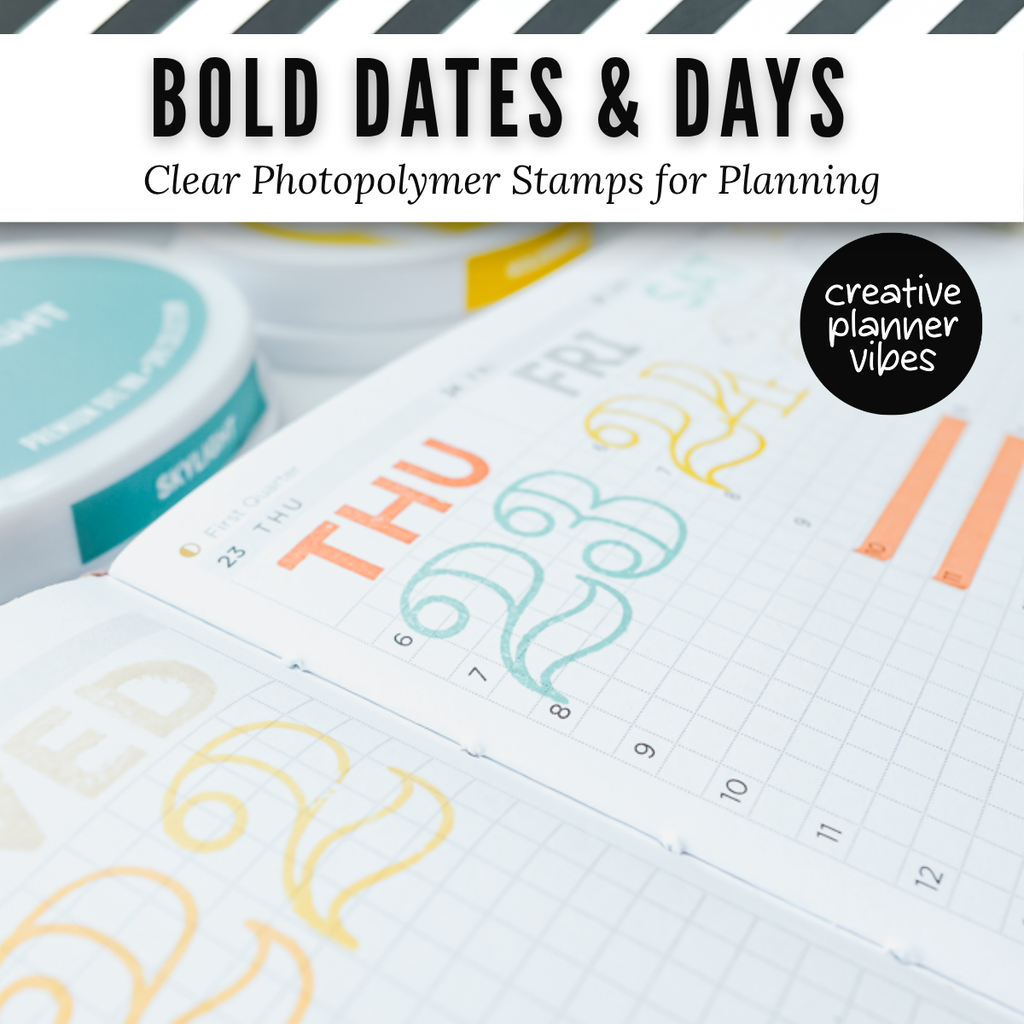 Bold Dates & Days Clear Photopolymer Stamps for Planning | 4" x 8" image 4