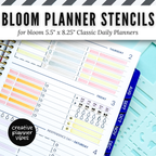 Bloom Classic Daily Planner Stencils | 8.5x11" and 5.5" x 8.25" Sizes image 9