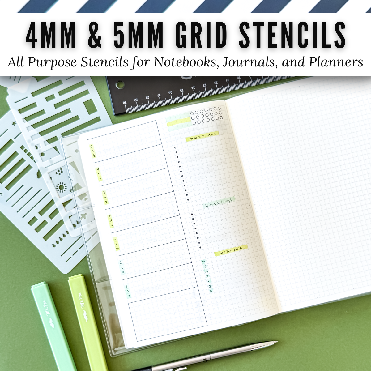 4mm and 5mm Grid All Purpose Stencils image 5