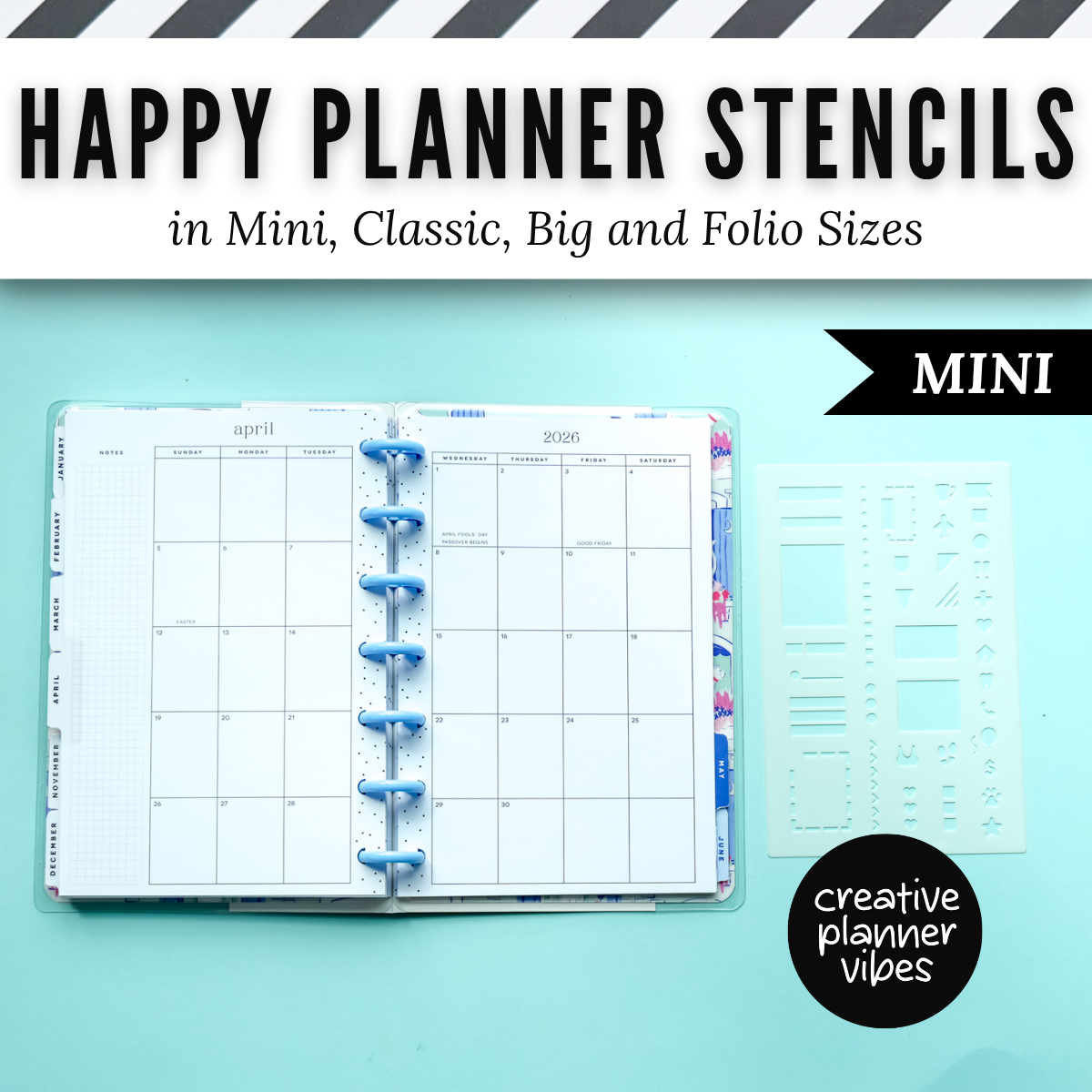 Happy Planner Stencils in Mini, Classic, Big, and Folio Sizes image 9