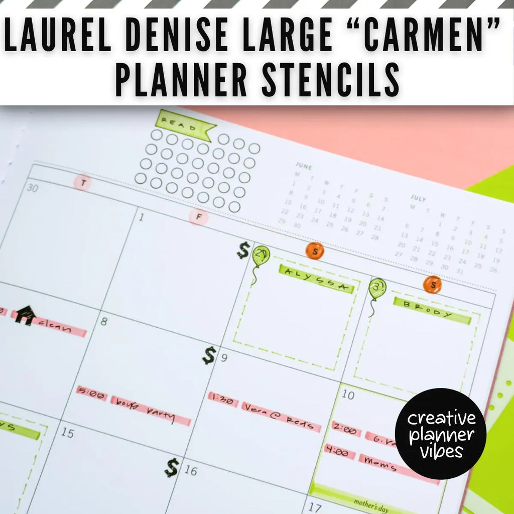 Laurel Denise Large "Carmen" Planner Stencils image 8