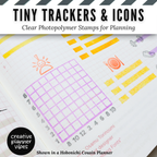 Tiny Trackers & Icons | Clear Photopolymer Stamps for Planning | 4" x 8" image 11