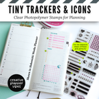 Tiny Trackers & Icons | Clear Photopolymer Stamps for Planning | 4" x 8" image 5