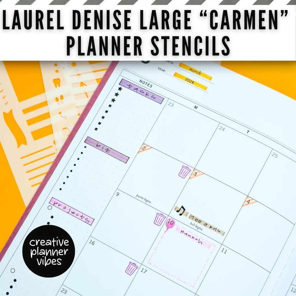 Laurel Denise Large "Carmen" Planner Stencils image 11