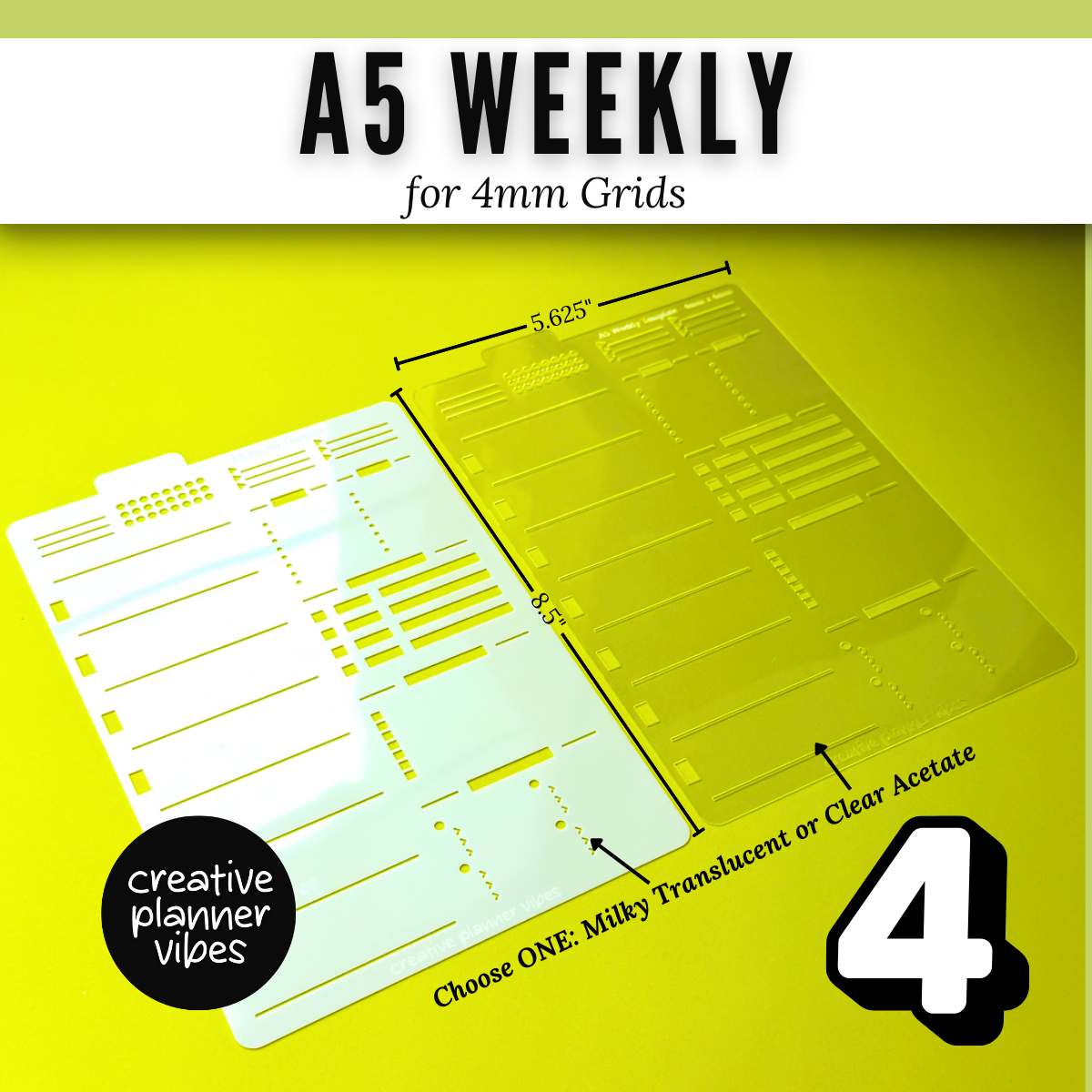 A5 | 4mm Grid Full Page Templates & Stencil image 5