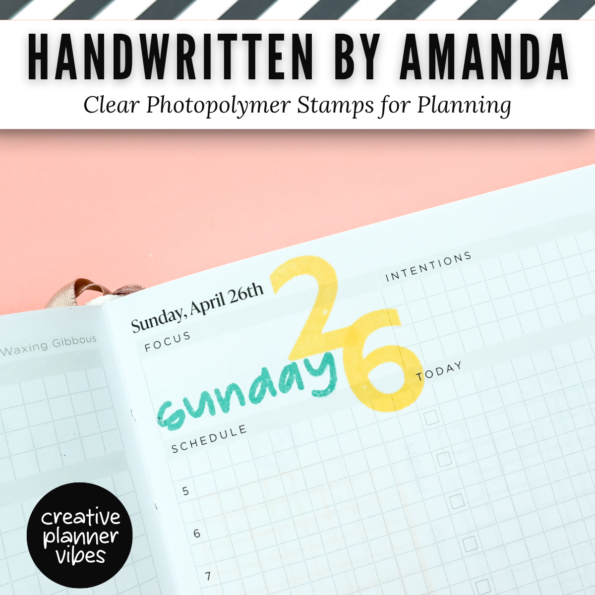 Handwritten by Amanda | Clear Photopolymer Stamps for Planning | 4" x 8" image 7