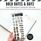 Bold Dates & Days Clear Photopolymer Stamps for Planning | 4" x 8" image 0