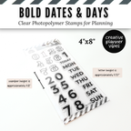 Bold Dates & Days Clear Photopolymer Stamps for Planning | 4" x 8" image 2