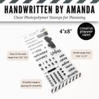 Handwritten by Amanda | Clear Photopolymer Stamps for Planning | 4" x 8" image 2