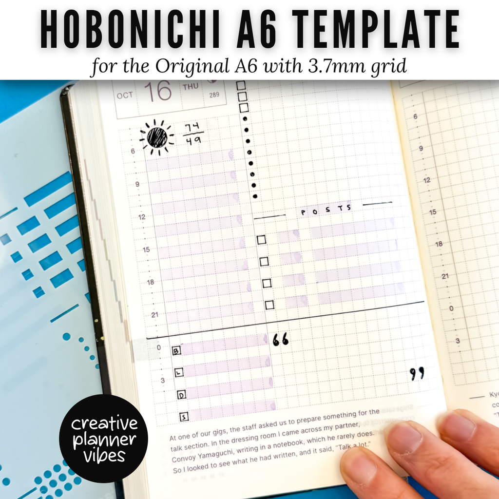 Hobonichi Original A6 Full Page Template Stencil image 4