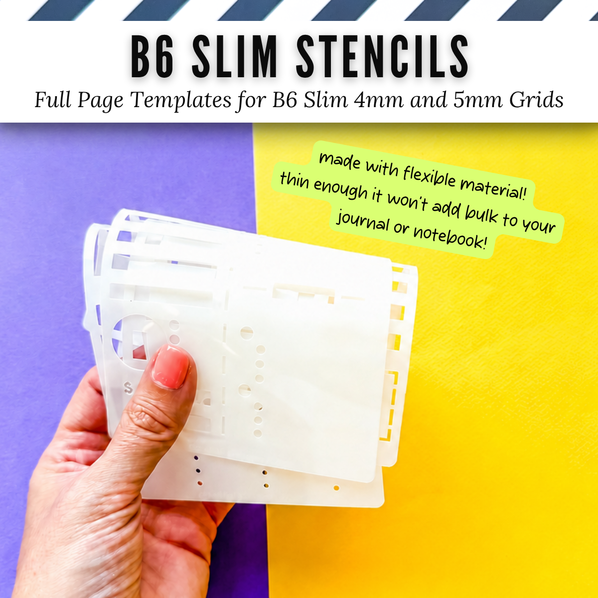 B6 Slim | 4mm and 5mm Full Page Templates & Stencils image 3