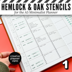 Hemlock & Oak A5 Minimalist Planner Stencils and Full Page Templates image 10