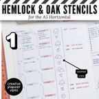 Hemlock & Oak A5 Horizontal Planner Stencils and Full Page Templates image 11