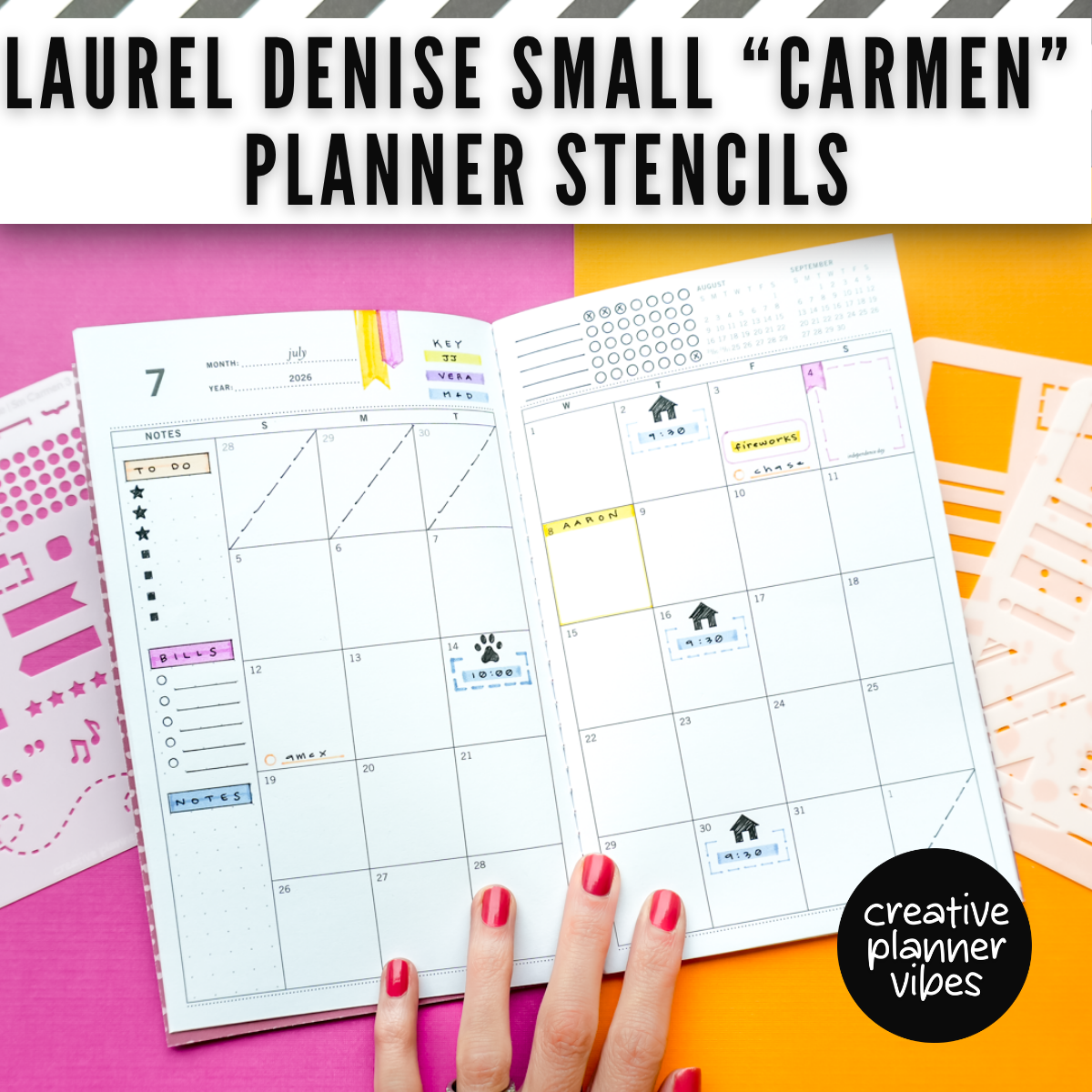 Laurel Denise "Carmen" Small Planner Stencils image 9