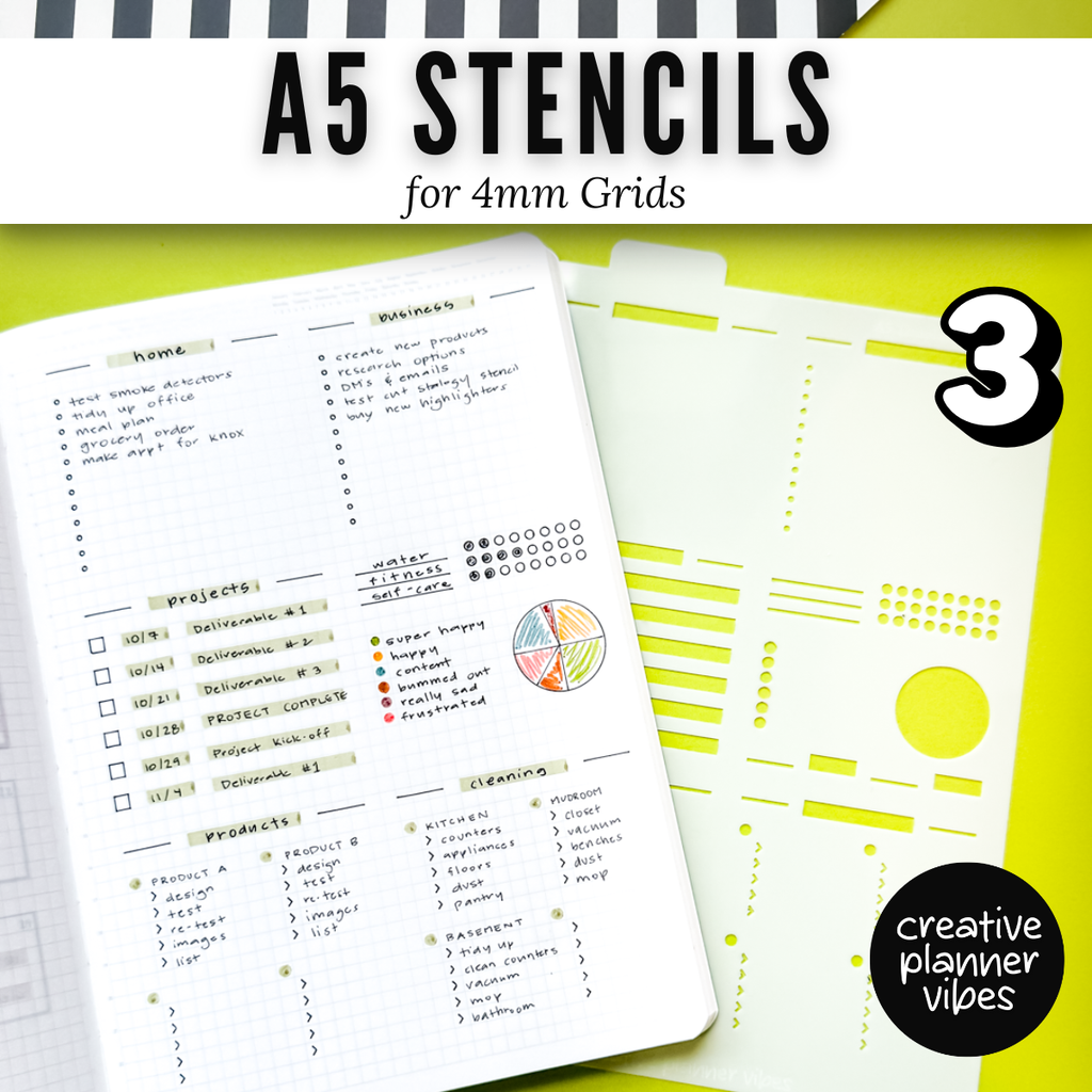 A5 | 4mm Grid Full Page Templates & Stencil image 9