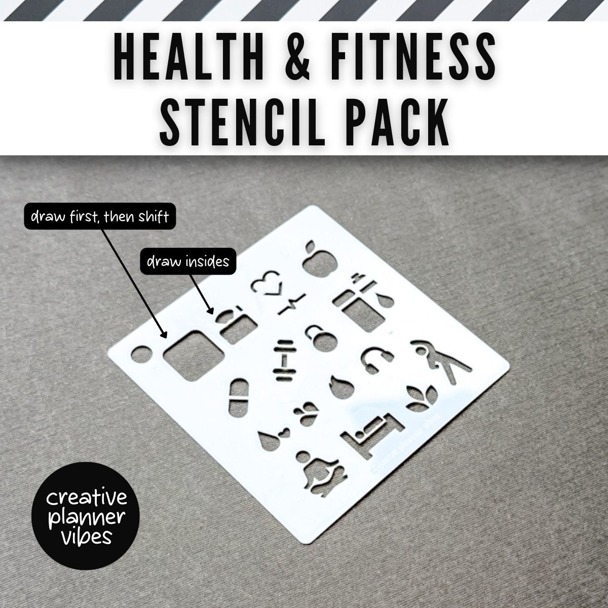 Health & Fitness Tracking Stencils 6-Pack image 17