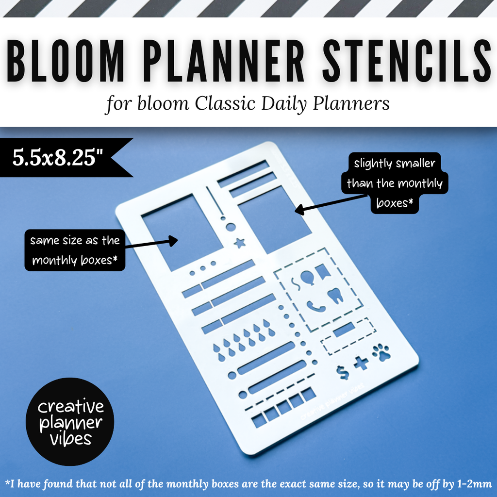 Bloom Classic Daily Planner Stencils | 8.5x11" and 5.5" x 8.25" Sizes image