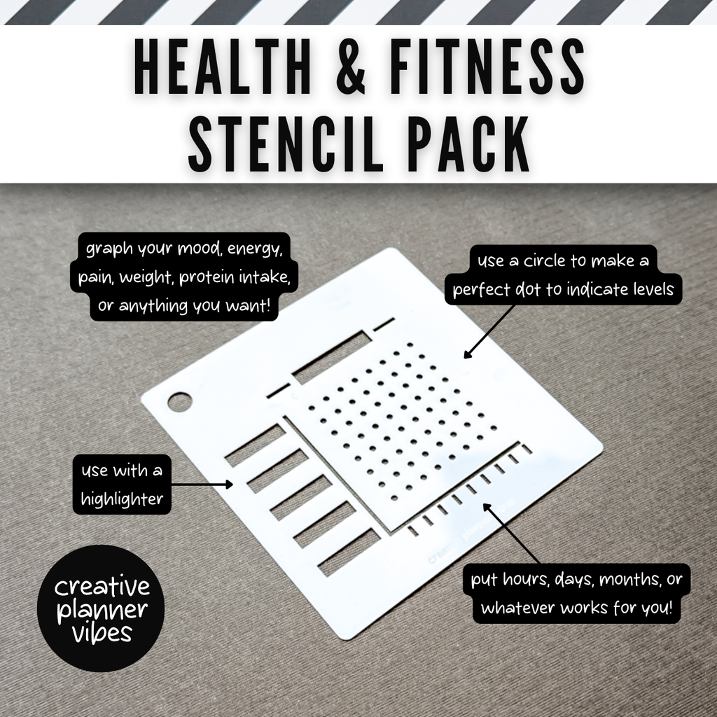 Health & Fitness Tracking Stencils 6-Pack image 15