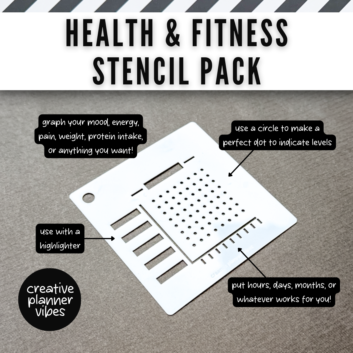Health & Fitness Tracking Stencils 6-Pack image 15