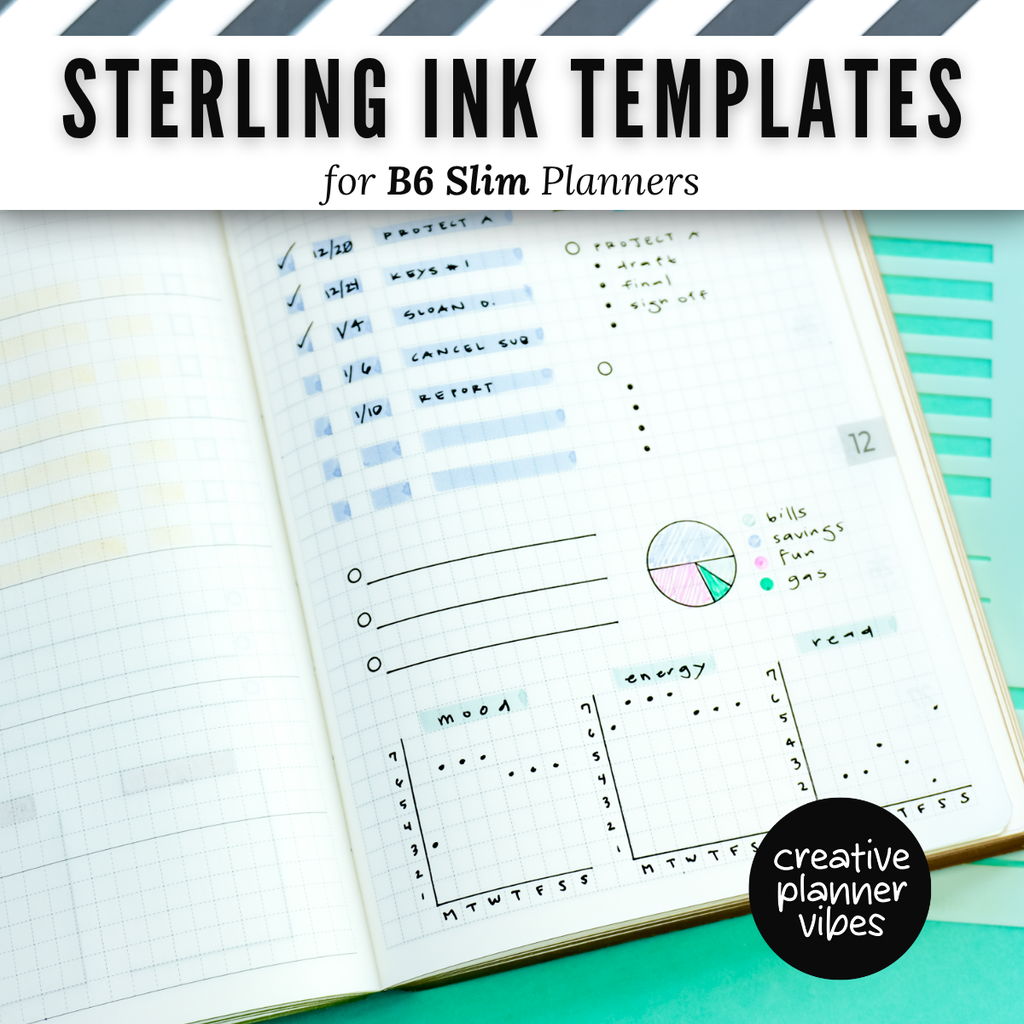 Sterling Ink B6 Slim Full Page Templates & Monthly Stencil image 20