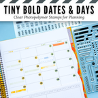 Tiny Bold Dates & Days Clear Photopolymer Stamps