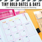 Tiny Bold Dates & Days Clear Photopolymer Stamps