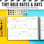 Tiny Bold Dates & Days Clear Photopolymer Stamps