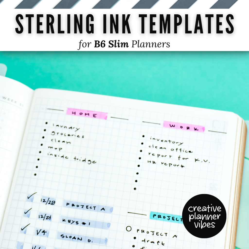 Sterling Ink B6 Slim Full Page Templates & Monthly Stencil image 19