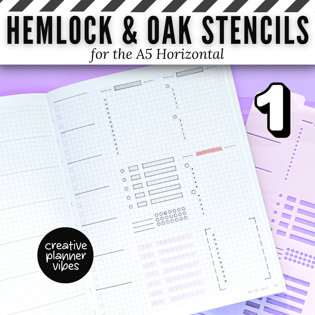 Hemlock & Oak A5 Horizontal Planner Stencils and Full Page Templates image 6