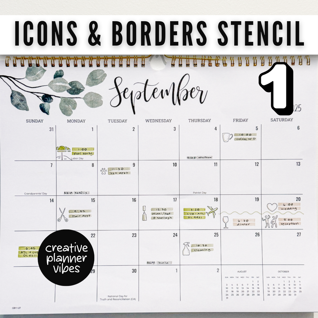 Icons and Borders Stencils image 4