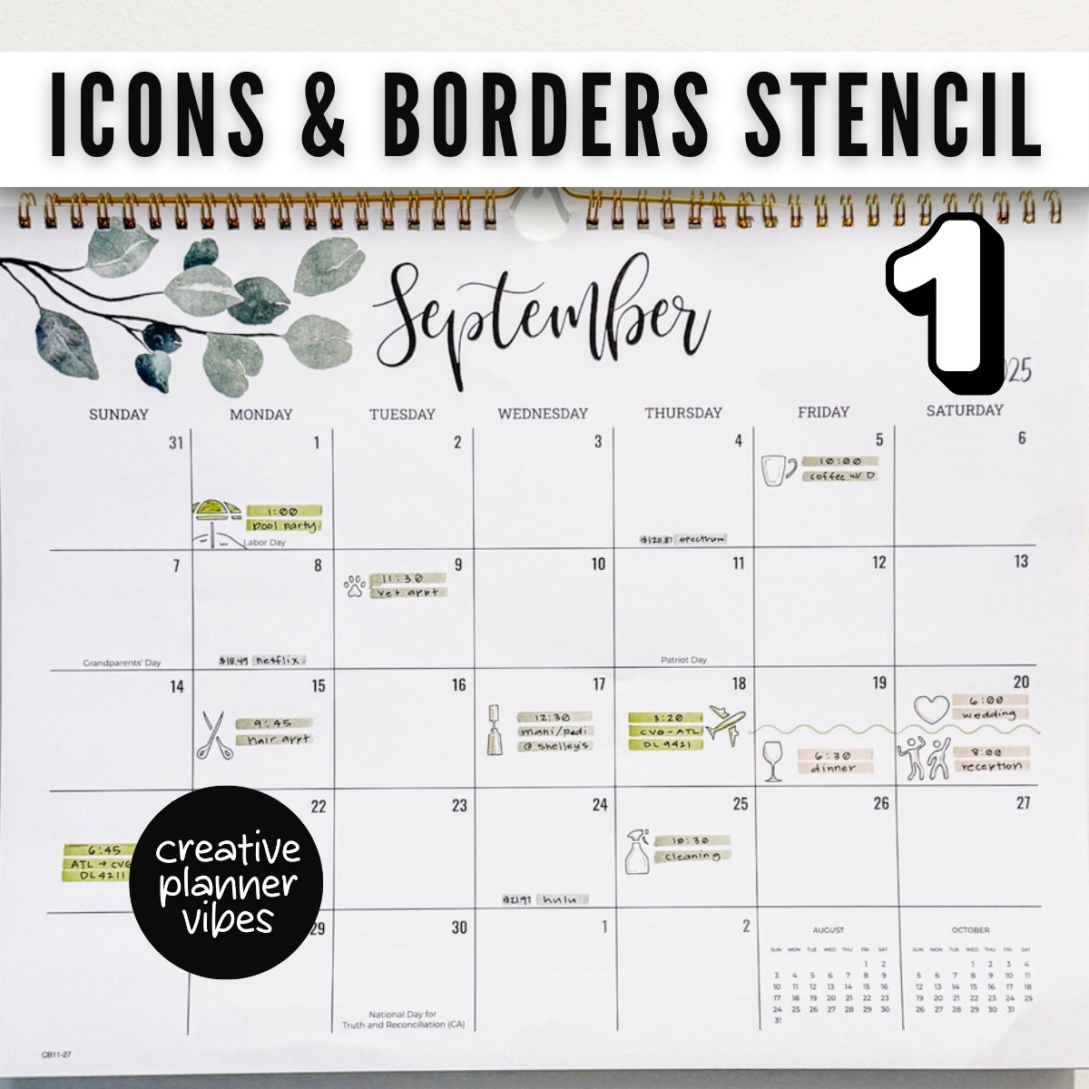 Icons and Borders Stencils image 4