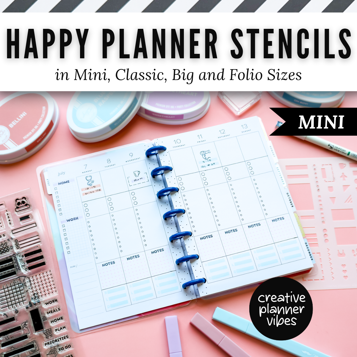Happy Planner Stencils in Mini, Classic, Big, and Folio Sizes image 8