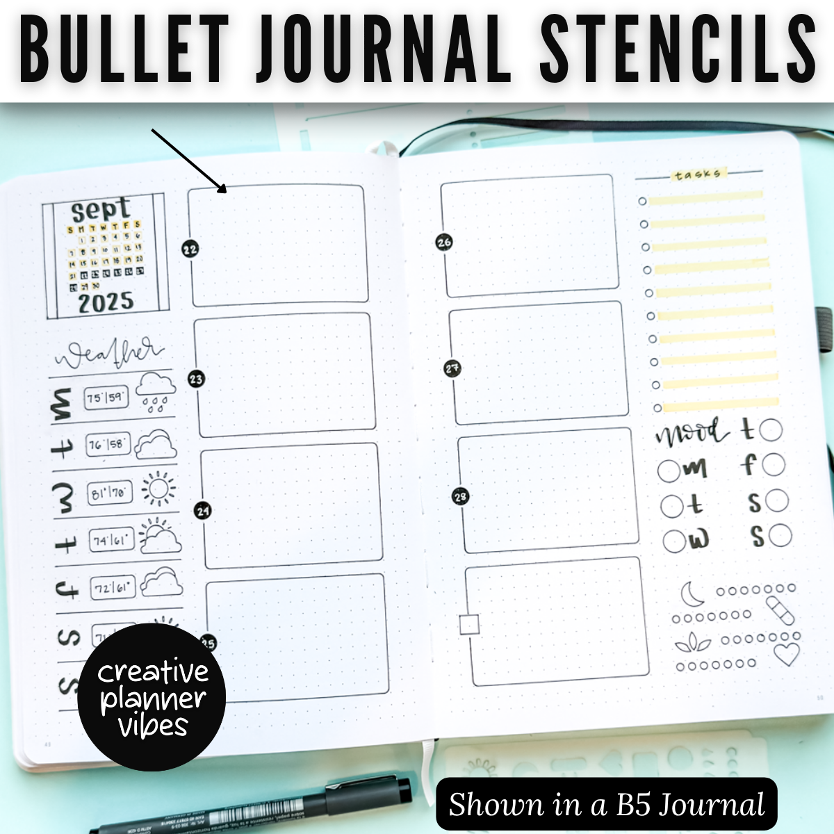 Bullet Journal 5mm Medium Stencils image 5