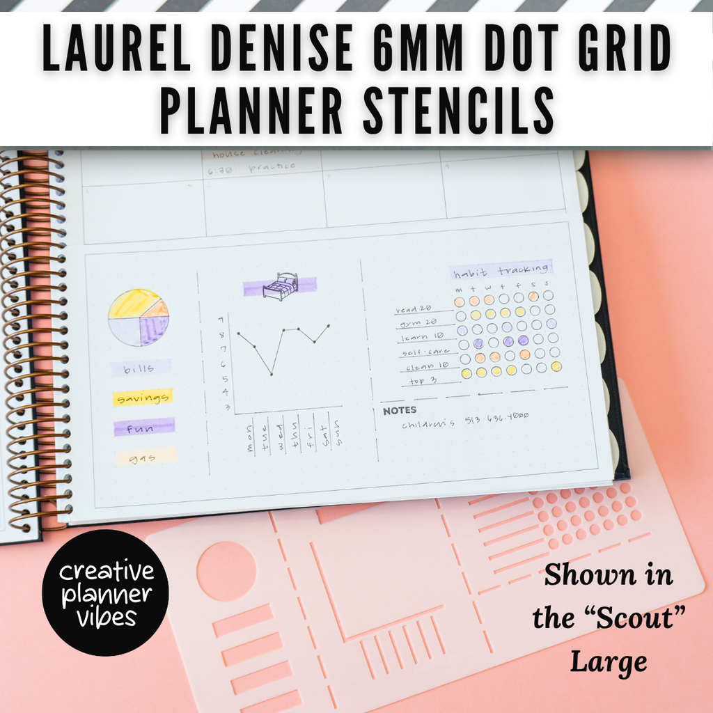 Laurel Denise 6mm Dot Grid Planner Stencils image 15