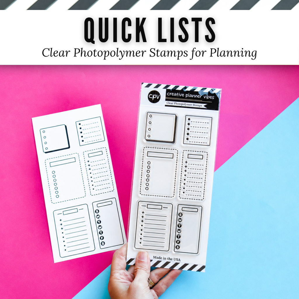 Quick Lists Clear Photopolymer Stamps