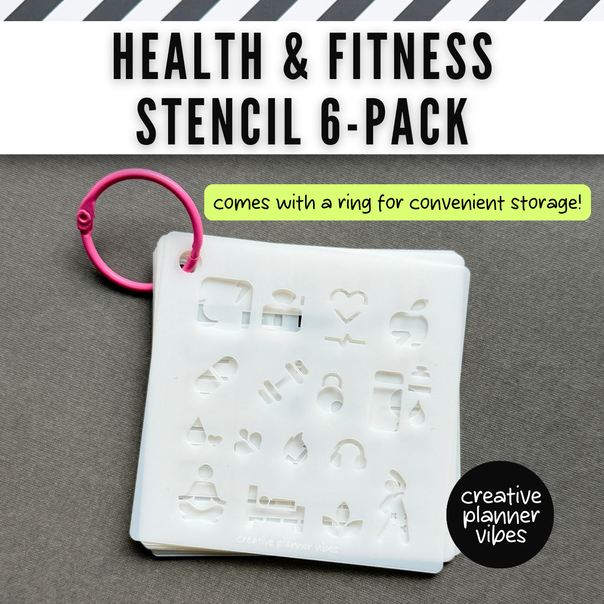 Health & Fitness Tracking Stencils 6-Pack image 3