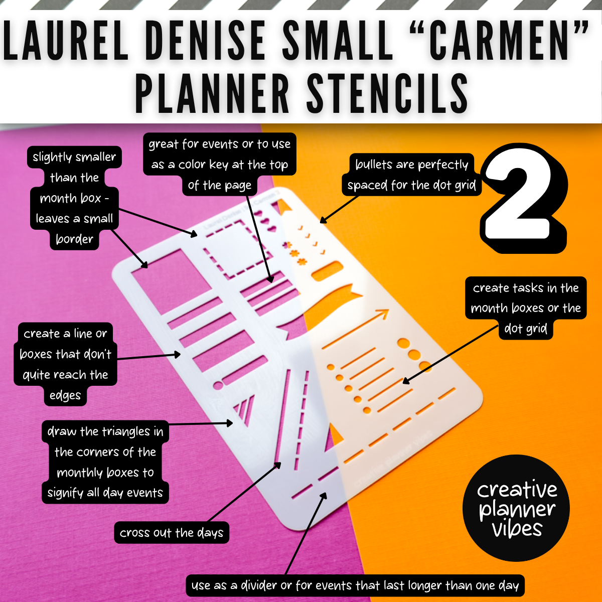Laurel Denise "Carmen" Small Planner Stencils image 6