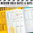 Medium Bold Dates & Days Clear Photopolymer Stamps