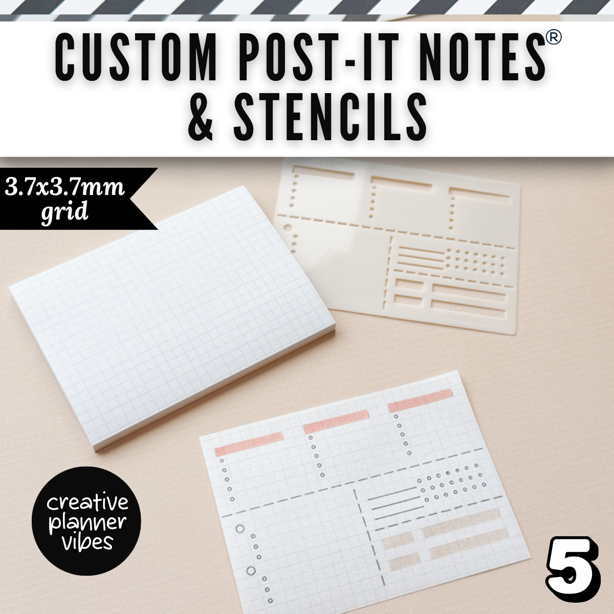 Custom Post-it Notes® & Coordinating Stencils | 4" x 3" image 10