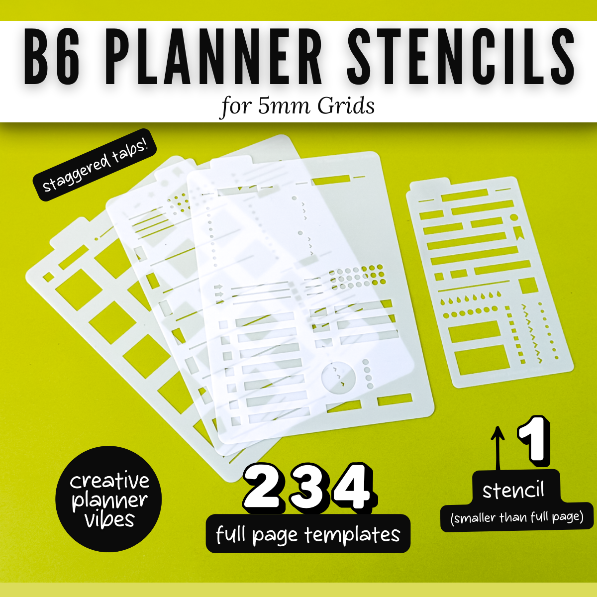 B6 | 5mm Grid Full Page Templates & Stencil image 2