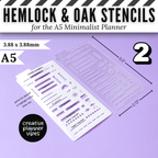 Hemlock & Oak A5 Minimalist Planner Stencils and Full Page Templates image 4