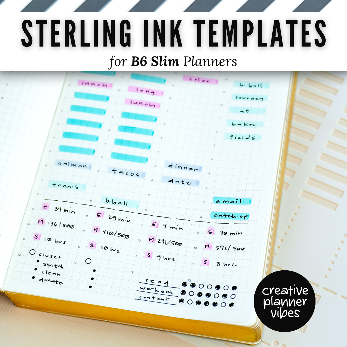 Sterling Ink B6 Slim Full Page Templates & Monthly Stencil image 10