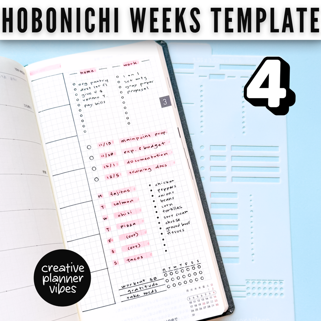 Hobonichi Weeks Full Page Template - Stencil 4 image 8