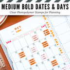 Medium Bold Dates & Days Clear Photopolymer Stamps