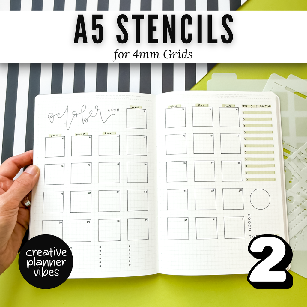 A5 | 4mm Grid Full Page Templates & Stencil image 8