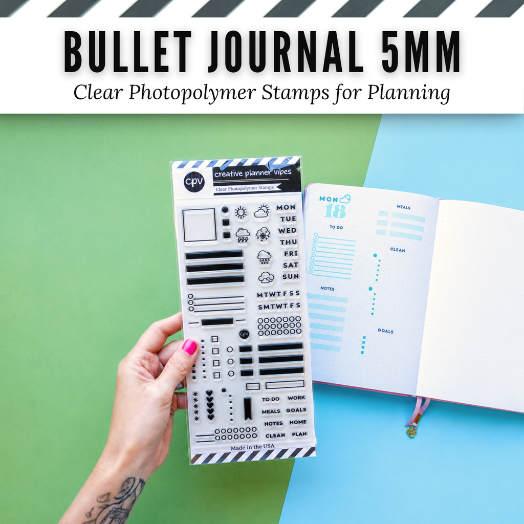 Bullet Journal 5mm Grid Clear Photopolymer Stamps