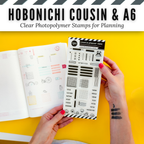 Hobonichi Cousin & A6 Everyday Essentials Clear Stamp Set | Clear Photopolymer Stamps for Planning | 4" x 8" image 0