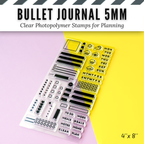 Bullet Journal 5mm Grid Clear Photopolymer Stamps