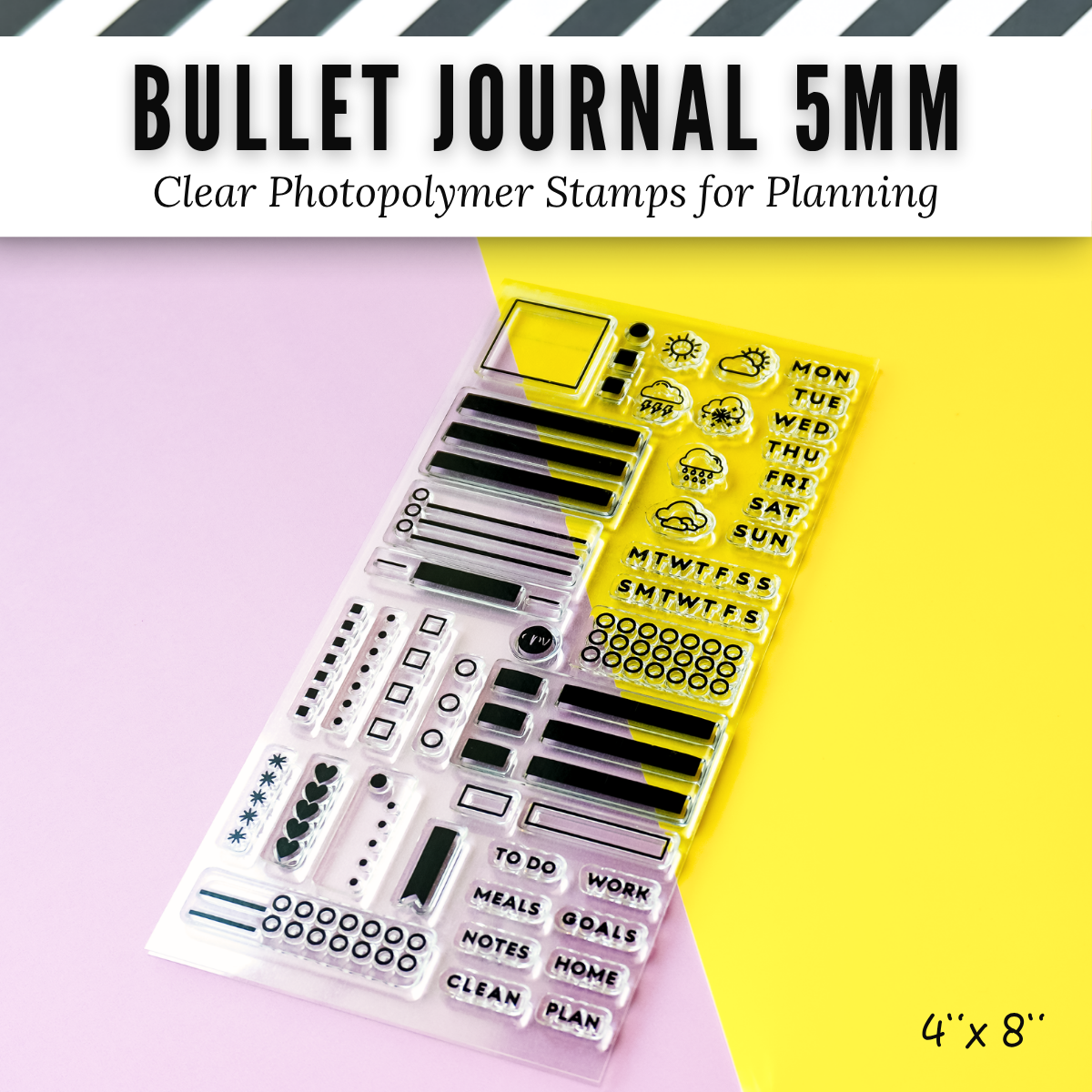 Bullet Journal 5mm Grid Clear Photopolymer Stamps