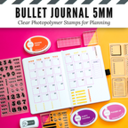 Bullet Journal 5mm Grid Clear Photopolymer Stamps